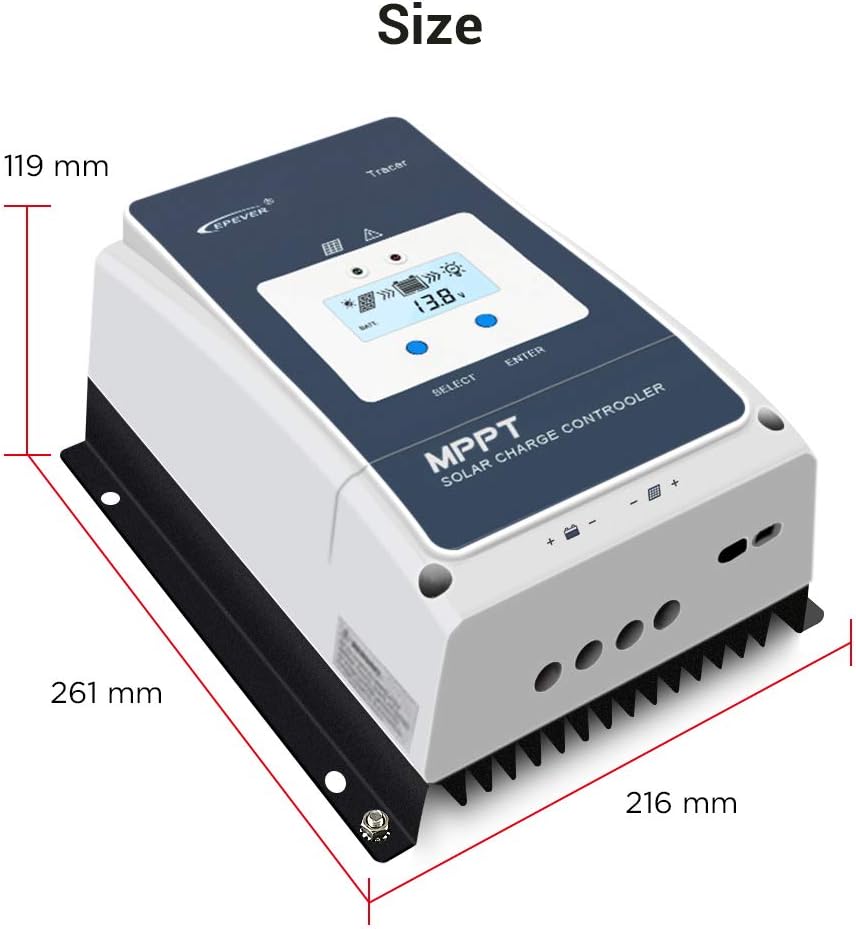 Dimensions of EPEVER Tracer 5415AN solar charge controller