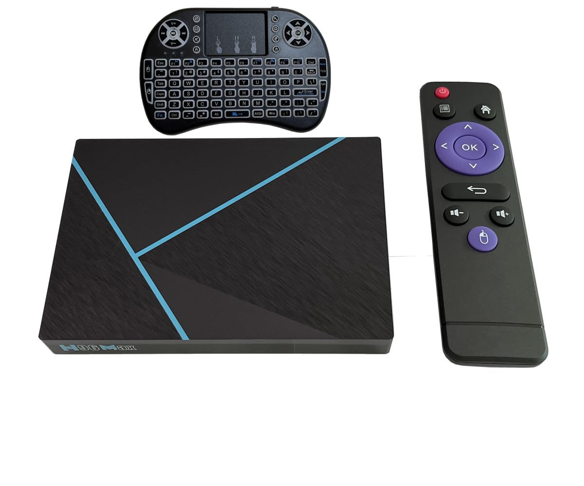 H96 MAX V56 TV Box Android 12 4GB 32GB Rockchip RK3566 2.4G/5G Dual Wifi H.265 8K Ultra HD TV Box with i8 keyboard