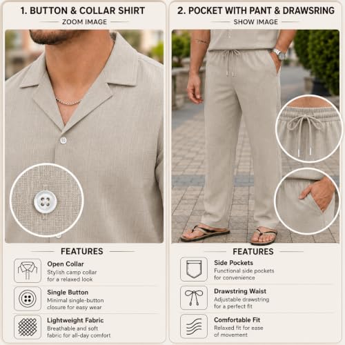 Image of TAGDO Men's Cotton Night Suit Pajama Sets | Night Pants for Man | Co-ord Set for Men |Modern Loungewear (2058)