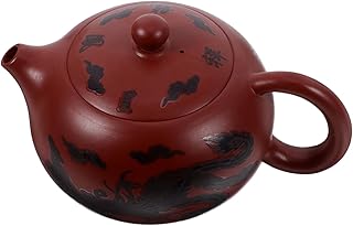 Amosfun Tetera de Arcilla Zisha China Tetera de Barro de Arena Púrpura Tetera de Kungfú Vintage Que Cambia de Color Tetera Retro para El Hogar Cocina Marrón 210Ml
