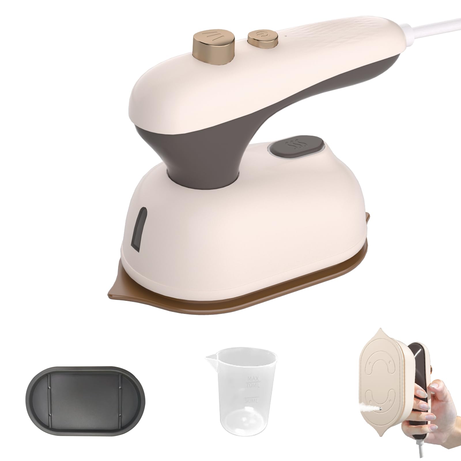 SUODAO Mini Travel Iron, 180° Rotating Foldable Mini Steam Iron Handheld with 50ml Water Tank,20s Fast Heat Up Portable Iron Support Dry and Wet Ironing,Ceramic Nonstick Soleplate for Home and Travel