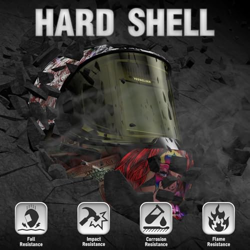 Image of YESWELDER Auto Darkening Welding Helmet with SIDE VIEW, 180 Panoramic View, 1 /1 /1 /1 True Color Solar Powered Welder Hood, Wide Shade 3 /5-9 /9-13 Welder Mask for TIG MIG ARC CUT and GRIND, LYG-Q800D