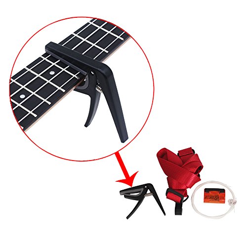KKmoon Ukulele Ukelele Conjunto de acessórios para guitarra havaiana, incluindo metrônomo dedo marte