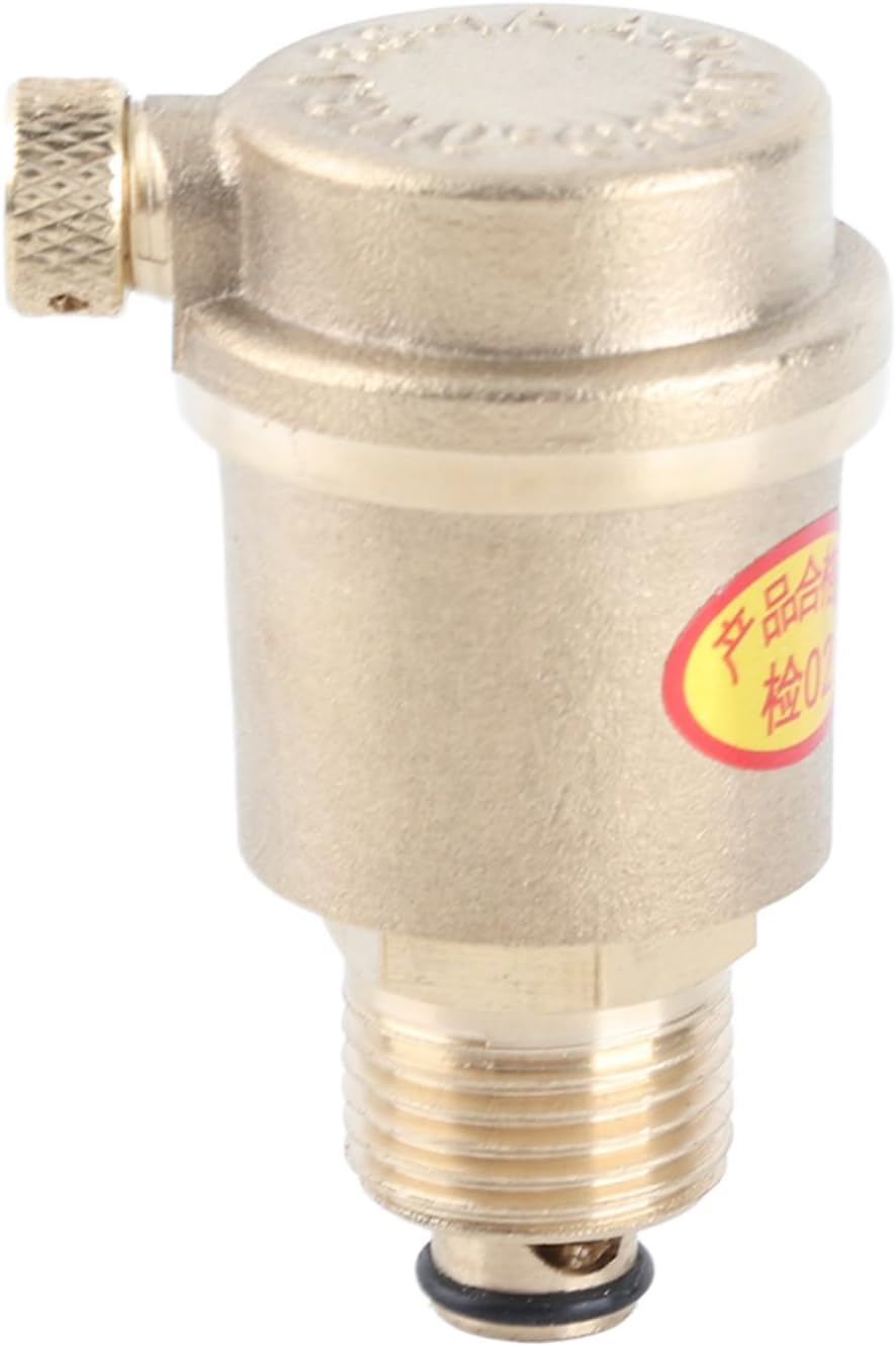 Brass Automatic Air Vent Valve High Temperature Proof Rustproof Reliably Sealing for Solar Water Heater Pressure Relief HVAC System DN15 G1/2 Thread Size