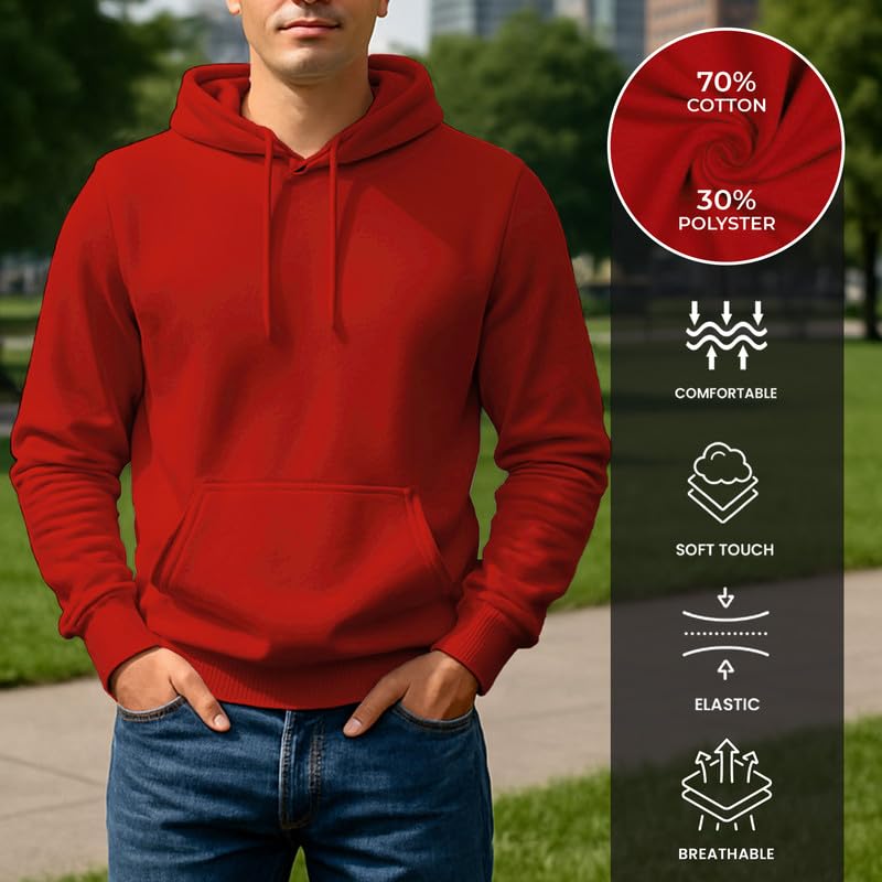 Image of Circle Clothing Men's Fleece Hoodie - Ultra Soft and Comfortable Hoodie - Heavy Weight Pullover Hoodies with Kangaroo Pocket