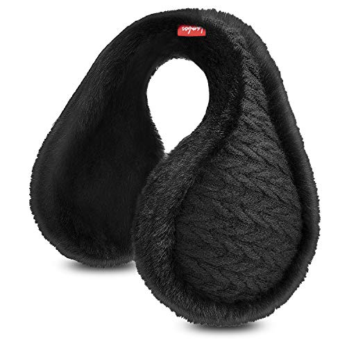 Adjustable Winter Ear Muffs for Women Men, Unisex Foldable Ear Warmers, Classic Soft Fleece Knit Earmuffs