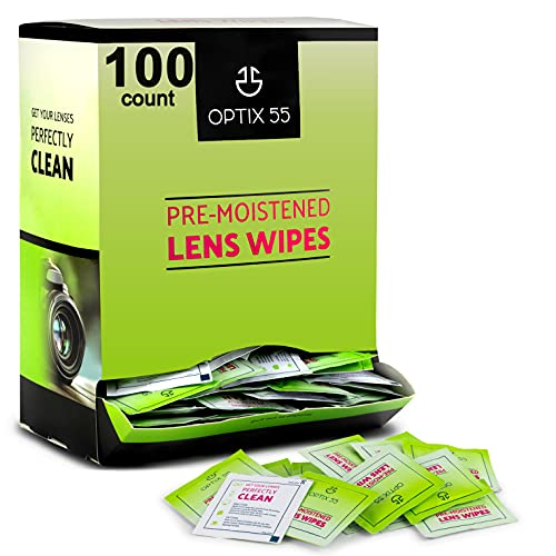 Eyeglass Cleaner Lens Wipes - 100 Pre-Moistened Individual Wrapped Eye Glasses Cleaning Wipes | Glasses Cleaner Safely Cleans Glasses, Sunglasses, Phone Screen, Electronics & Camera Lense| Streak-Free