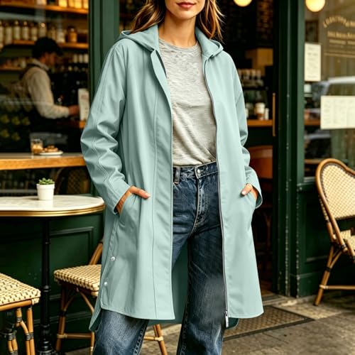 Chaqueta impermeable de mujer ligera con bolsillo lateral cómodo 2