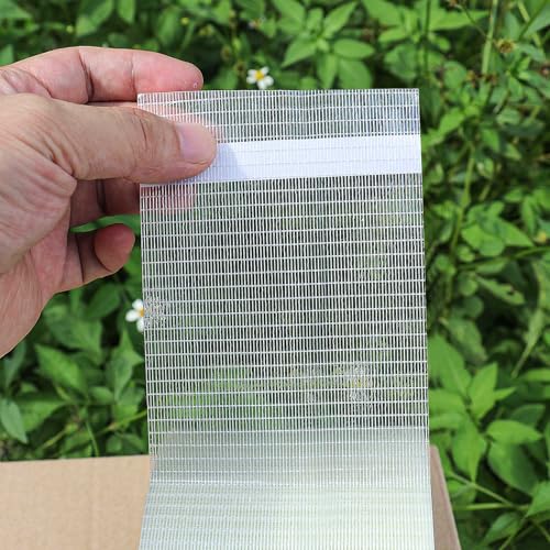 Image of BOMEI PACK Fiber Reinforced Packing Tape 4 inch, Wide Clear Heavy Duty Bi Directional Filament Strapping Tape 4Inch x 55yds 6.7Mil