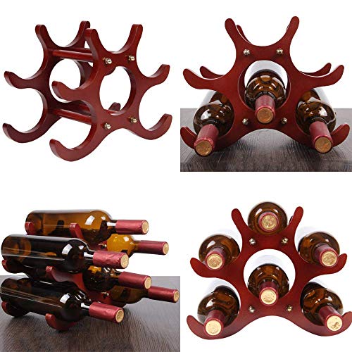 Soporte Retro de Madera Sólida para Botellas de Vino miniatura 3
