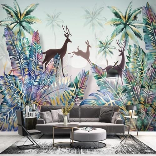Vinilos de pared premium efecto 3d palmera alce para dormitorio 2