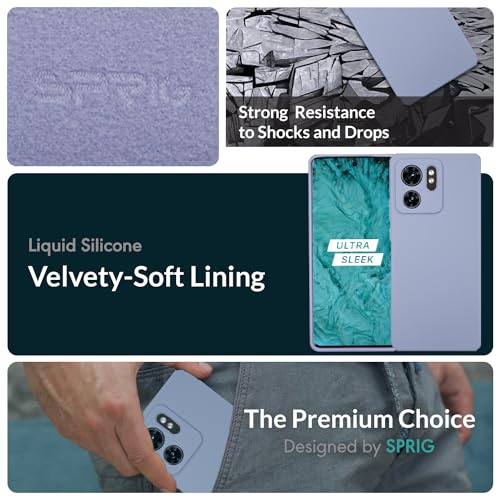 Image of SPRIG Cases Compatible with Motorola Edge 40 TPU Basic Back Cover Premium Moto 5g Phone Case Drop Tested Shock Proof for Boys and Girls with Camera Protection (Lavender Grey)