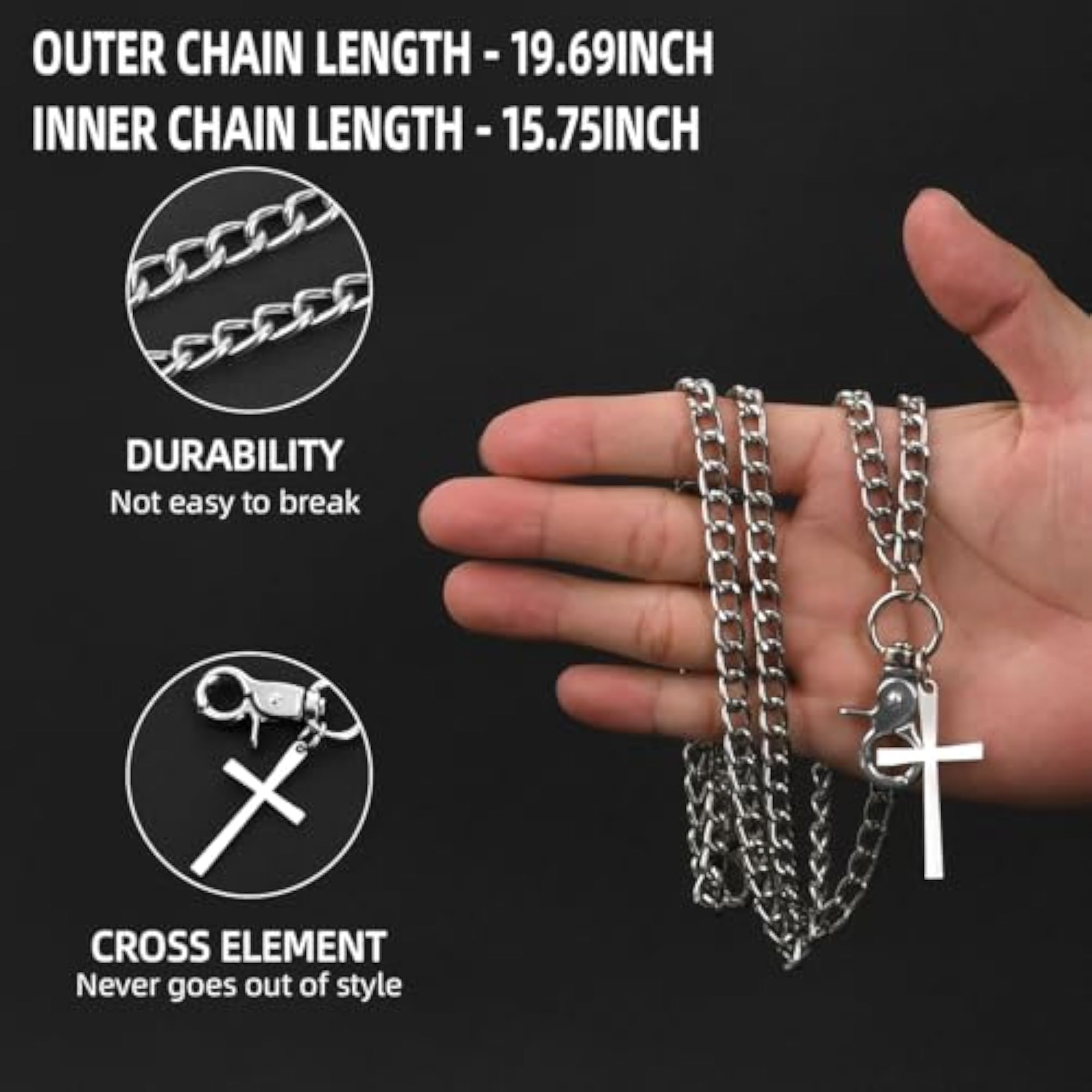 Gothic Double-Layer Wallet Chain for Men and Women