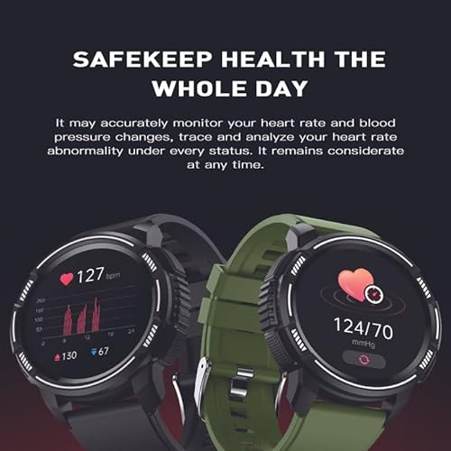 Reloj inteligente para hombre y mujer, 1,28 pulgadas, 5 ATM, soporte para 24 modos deportivos, impermeable a IP67, conectado, fitness, con monitor de ritmo cardíaco, fitness Tracker para iOS y Android - Imagen 5