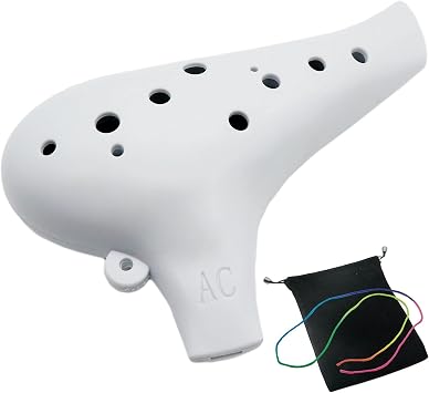 Aestivate Plastic Ocarina 12 Hole Alto C 12-Hole Ocarina Easy Instrument White