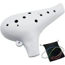 Aestivate Plastic Ocarina 12 Hole Alto C 12-Hole Ocarina Easy Instrument White