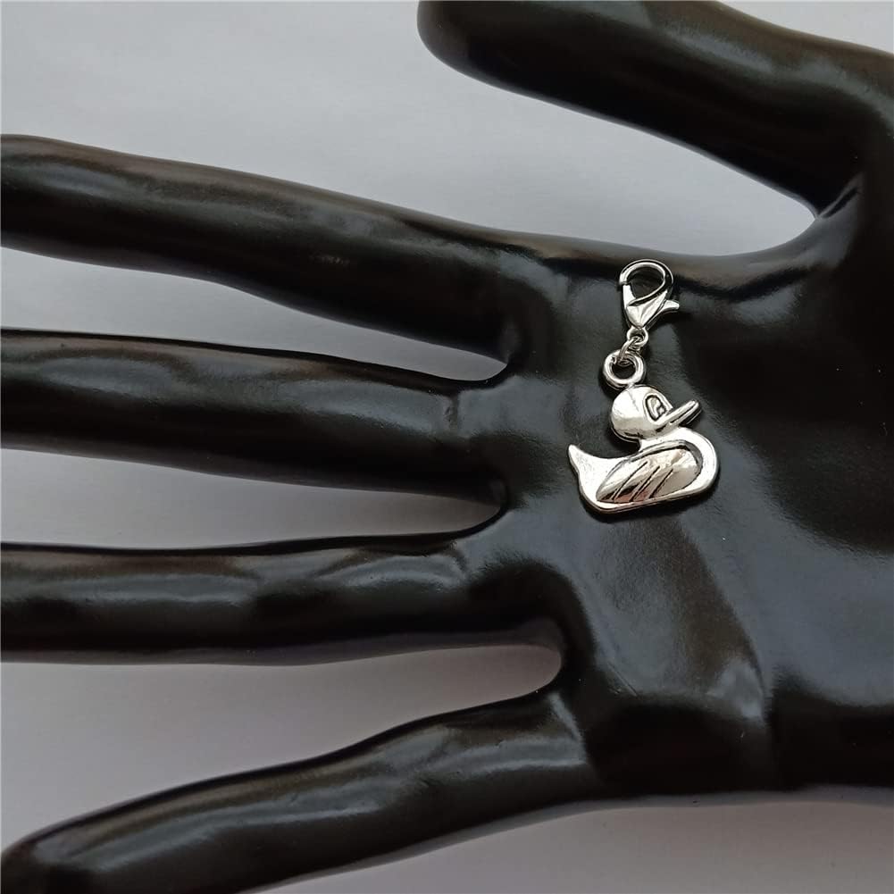 2 Pcs Duck Clip on Charm Jewelry for Diy Lover Bracelet Pendant - Image 3
