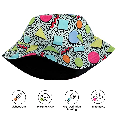 80S 90S Bucket Hat Teal Beach Hats For Men Women Fisherman Hat Summer Hats Funny Hats For Vacation Travel Beach #TOP4