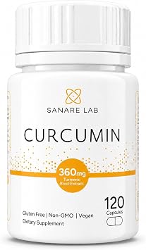 Curcumin Turmeric 360 mg per Serving, 120 Capsules with Black Pepper & Phytosome Extract | Joint & Cellular Support