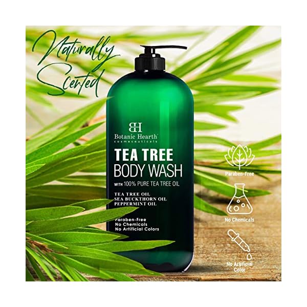 BOTANIC-HEARTH-Tea-Tree-Body-Wash-Helps-with-Nails-Athletes-Foot-Ringworms-Jock-Itch-Acne-Eczema-Body-Odor-Soothes-Itching-Promotes-Healthy-Skin-and-Feet-Naturally-Scented-16-fl-oz Botanic Hearth Tea Tree Body Wash, Helps with Nails, Athletes Foot, Ringworms, Jock Itch, Acne, Eczema & Odor, Soothes Itching Promotes Healthy Skin and Feet, Naturally Scented, 16 fl oz