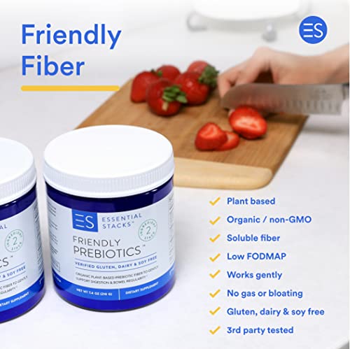 Essential Stacks Organic Sunfiber Prebiotic Fiber (Partially Hydrolyzed Guar Gum/Phgg) With Acacia Fiber Powder - Gluten Free, Non-Gmo & Unflavored Soluble Fiber (7.4 Oz) #TOP4