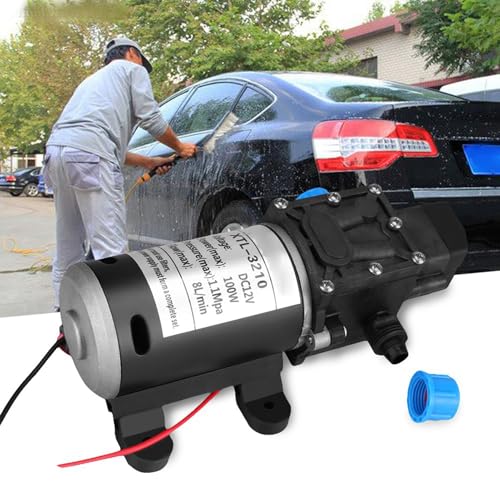 Cocoarm Pompa dell'Acqua Autoadescante a Membrana, 12V, 100W, Alta Pressione 160Psi, Portata 8L/Min, Automatica per Uso Domestico e Industriale