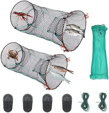 SHWMQJ Crab Trap,Crawfish Trap， Fishing Bait Trap Cast Net Cage,Collapsible Cast Net Fishing Nets ， Easy Use Cage Crab Fish Minnow Crawdad Shrimp