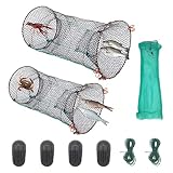 SHWMQJ Crab Trap,Crawfish Trap， Fishing Bait Trap Cast Net Cage,Collapsible Cast Net Fishing Nets