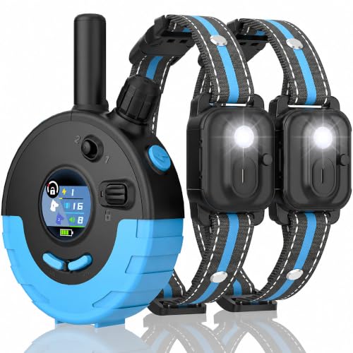 RPZ Dog Shock Collar with Remote, 3300FT, 2 Receiver Collars, Blue