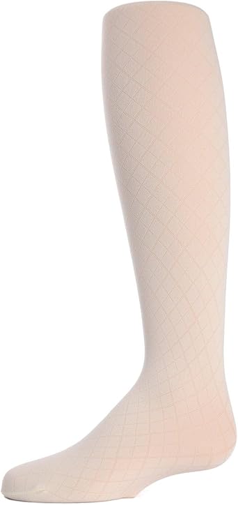 MeMoi Girls Double Diamond Opaque Nylon Tights