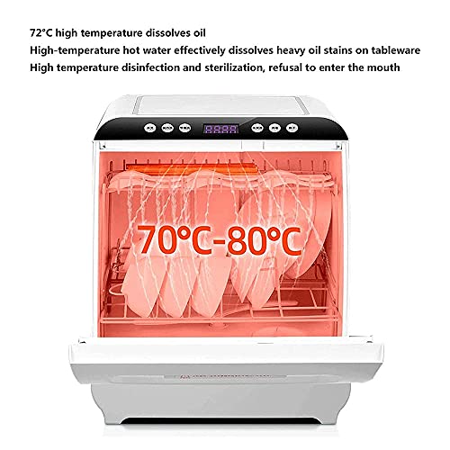 Automatische Vaatwasser Vrijstaande Vaatwasser Met 6 Couverts - Rotary Spray 360 & Deg; Azimuth-Aanraakbediening, Led-Display, Energiezuinig - Afbeelding 5