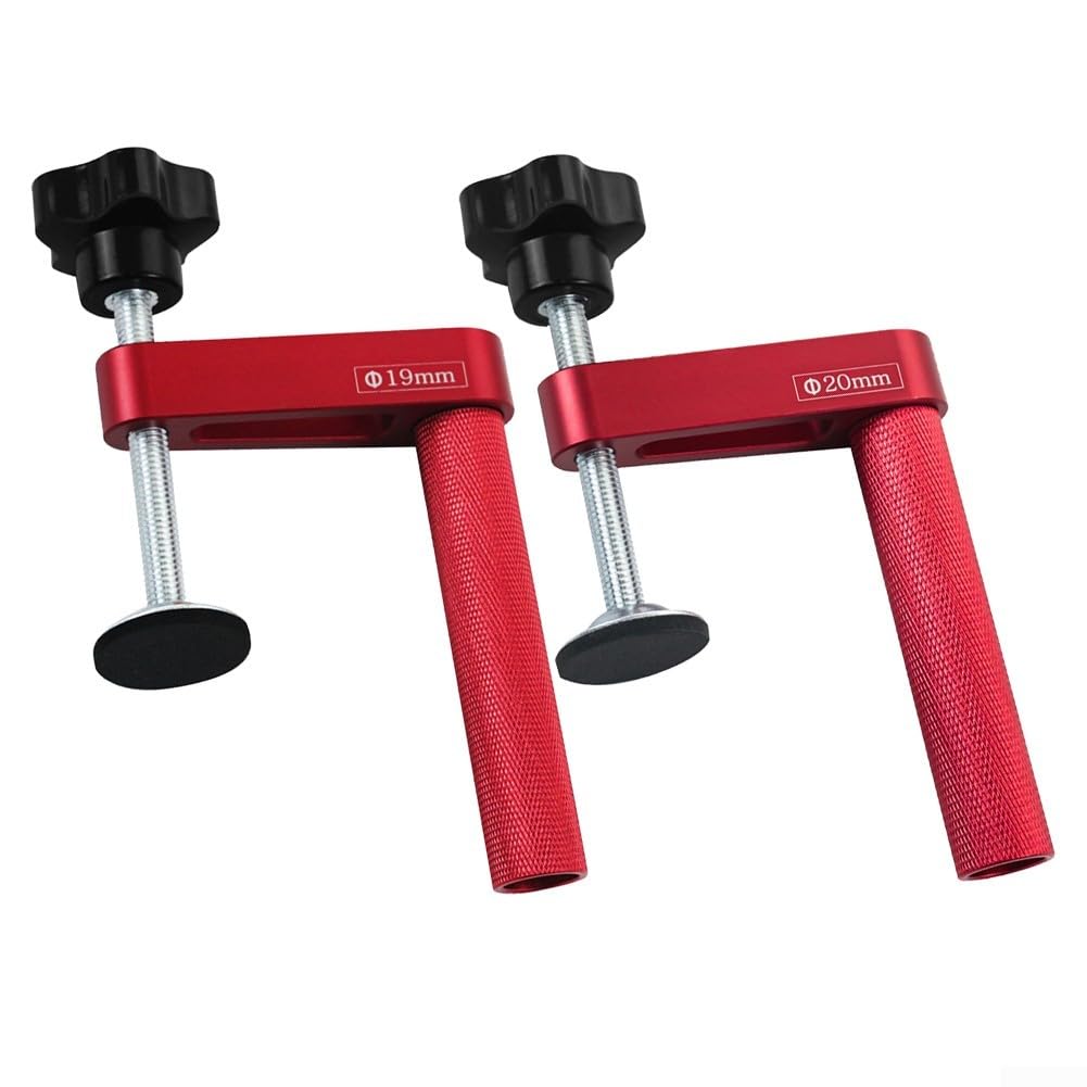 Morsetto in alluminio per lavorazione del legno a sgancio rapido, per banco da 19 mm e 20 mm, strumento per falegnameria, fai da te, officina, colore rosso (20 mm)