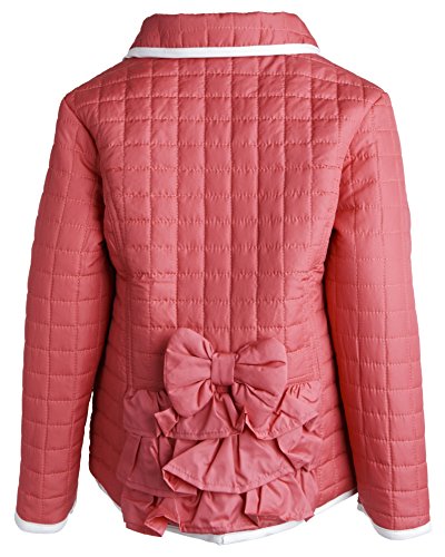 Urban Republic Girls Light Padded Quilted Spring Jacket with Back Ruffles - Hot Pink (Size 5/6)2
