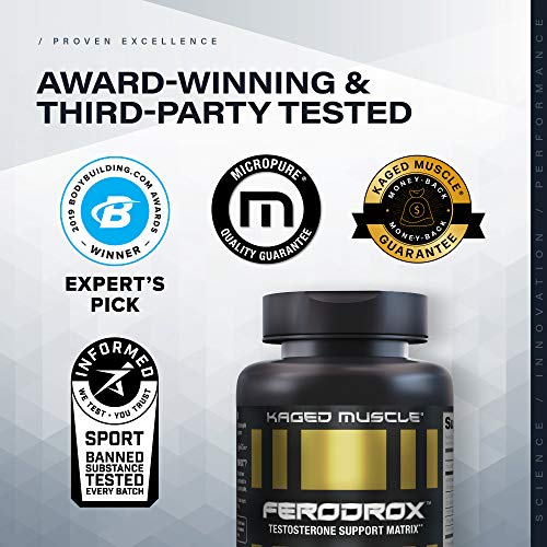 Kaged Muscle, Ferodrox, Ultra-Premium Testosterone Booster With Lj100 Tongkat Ali, Ksm-66 Ashwagandha And Shilajit - Supports Testosterone Levels, 60 Count (Pack Of 1) #TOP5