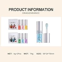 Vista 9 de Juego de 3 aceites hidratantes para labios, aceite hidratante para labios, brillo labial, transparente, sin pegajoso, bálsamo labial, cuidado