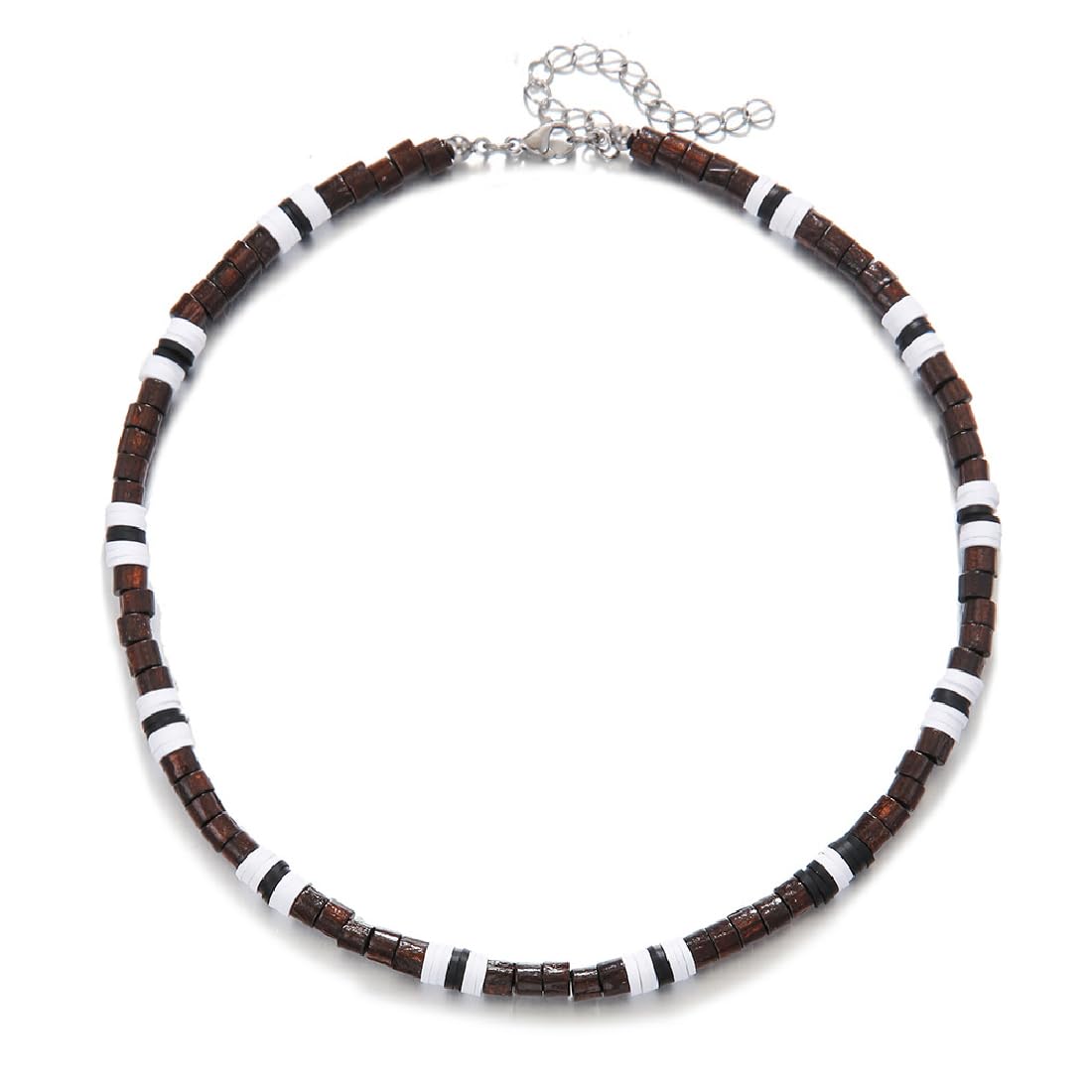 MWUMRCM Collares de cuentas de madera para hombres, collares para hombres, collares de declaración, Collar De Cuentas De Madera Personalizado, Gargantilla De Cuentas Boho