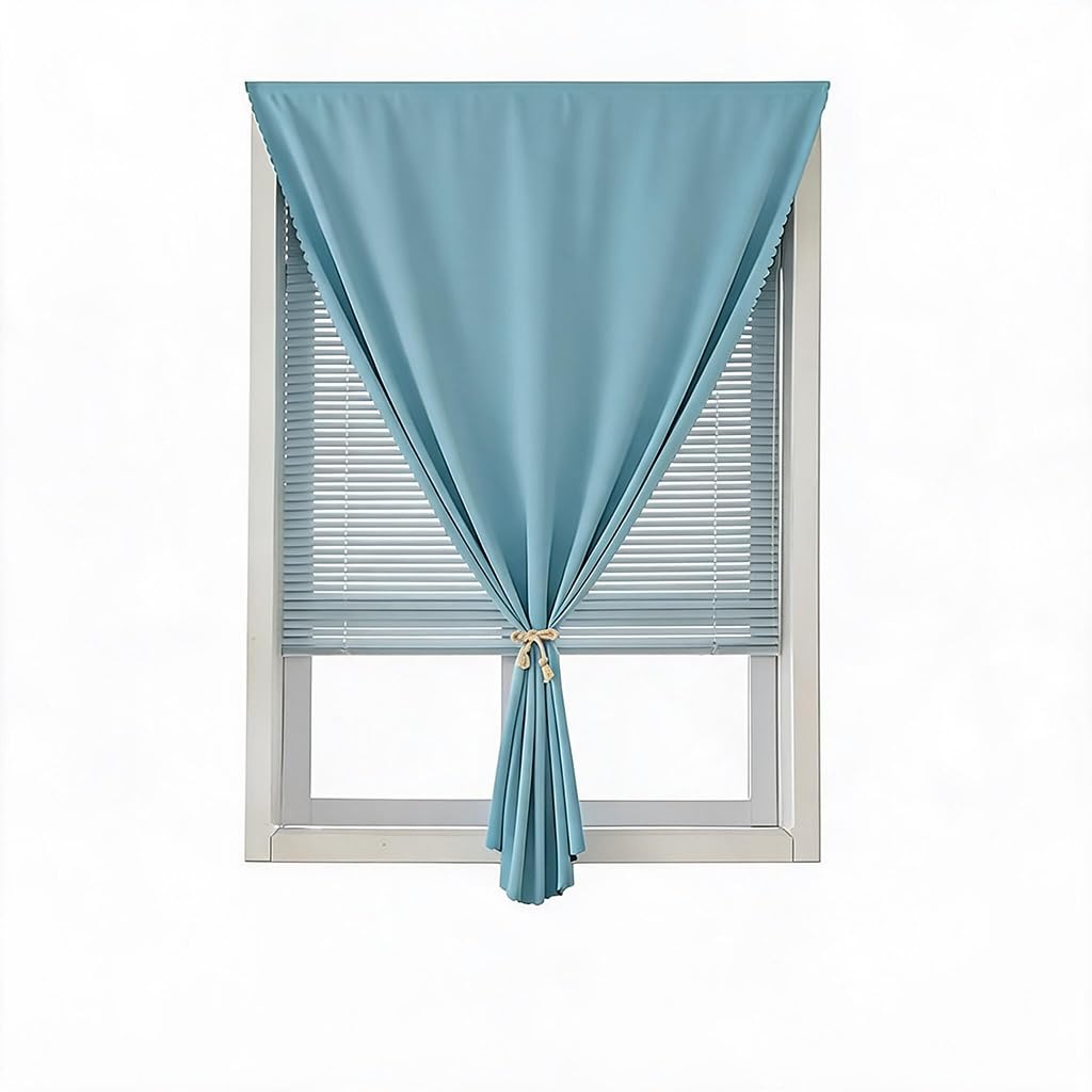 Deryzsdunk Blackout curtains thermal curtains for summer heat Self-adhesive easy to install machine washable