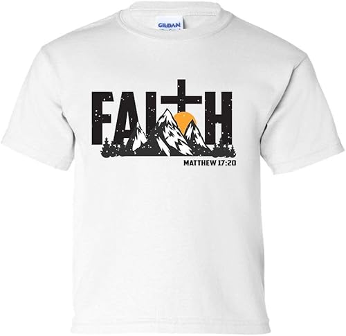 Miniatura 8 de Faith Scenic Mountain and Cross Youth Kids Christian T-Shirt Graphic Tee