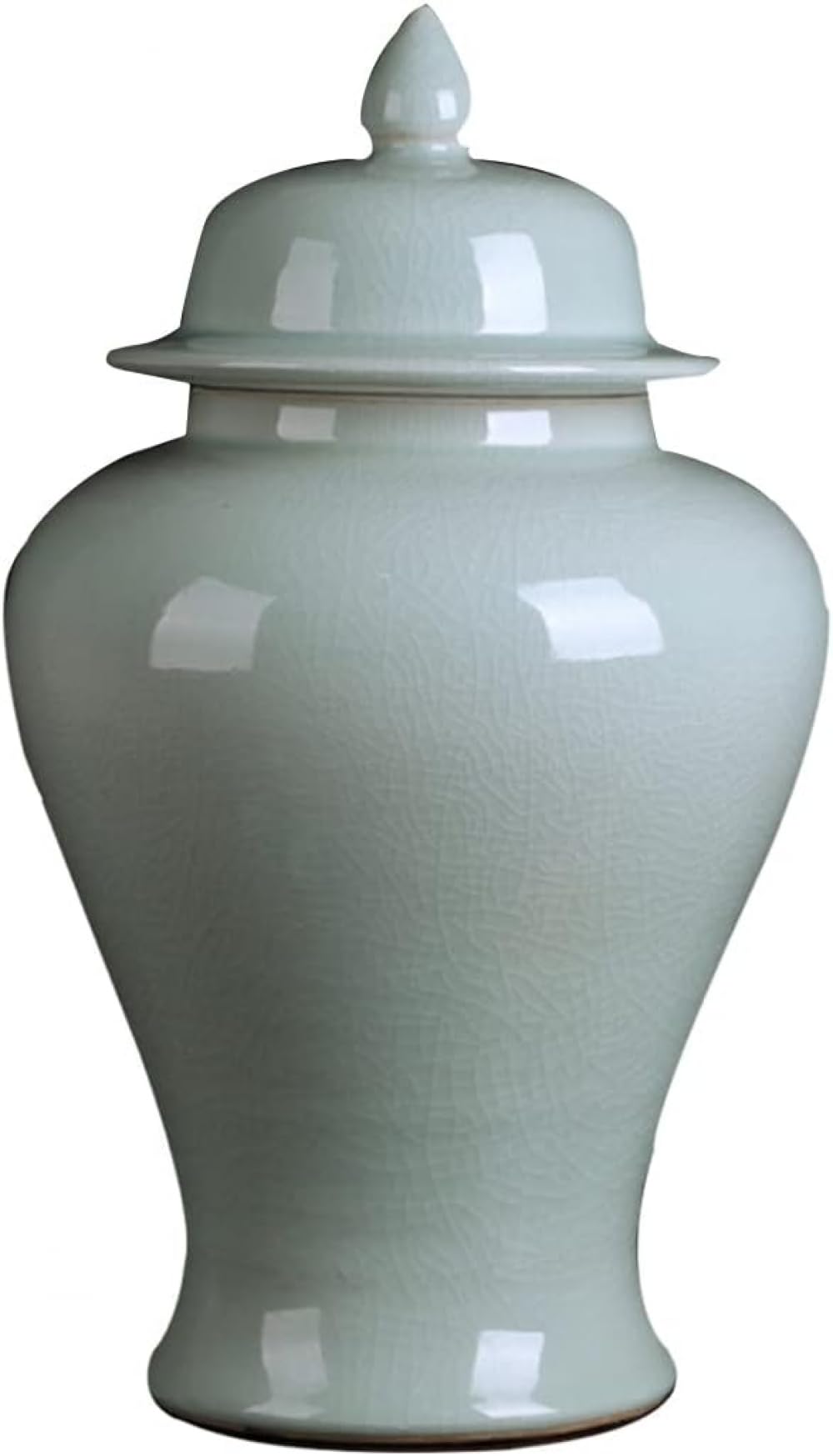 Vase bleu et blanc en porcelaine traditionnelle M avec couvercle