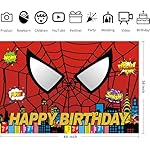 Cartoon Red Birthday Party Backdrop Photo Background Cute Cartoon Birthday Party Decorations Banner Theme Photography Backdrop(5 x 3 FT). - Image 2