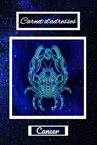 Carnet d’adresses: Cette agenda téléphonique vous permettra d'enregistrer, toutes les coordonnées de vos amis ou de votre famille. Sur le thème astrologie du Cancer