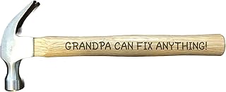 Gift for Grandpa Engraved Hammer Grandpa Can Fix Anything 16oz Claw Hammer with Wooden Handle Fathers Day