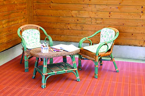 Fliesen aus Kunststoff für den Außenbereich und den Garten, 60 x 60 cm, 4 Stück, entspricht 1,5 m², Farbe Grau