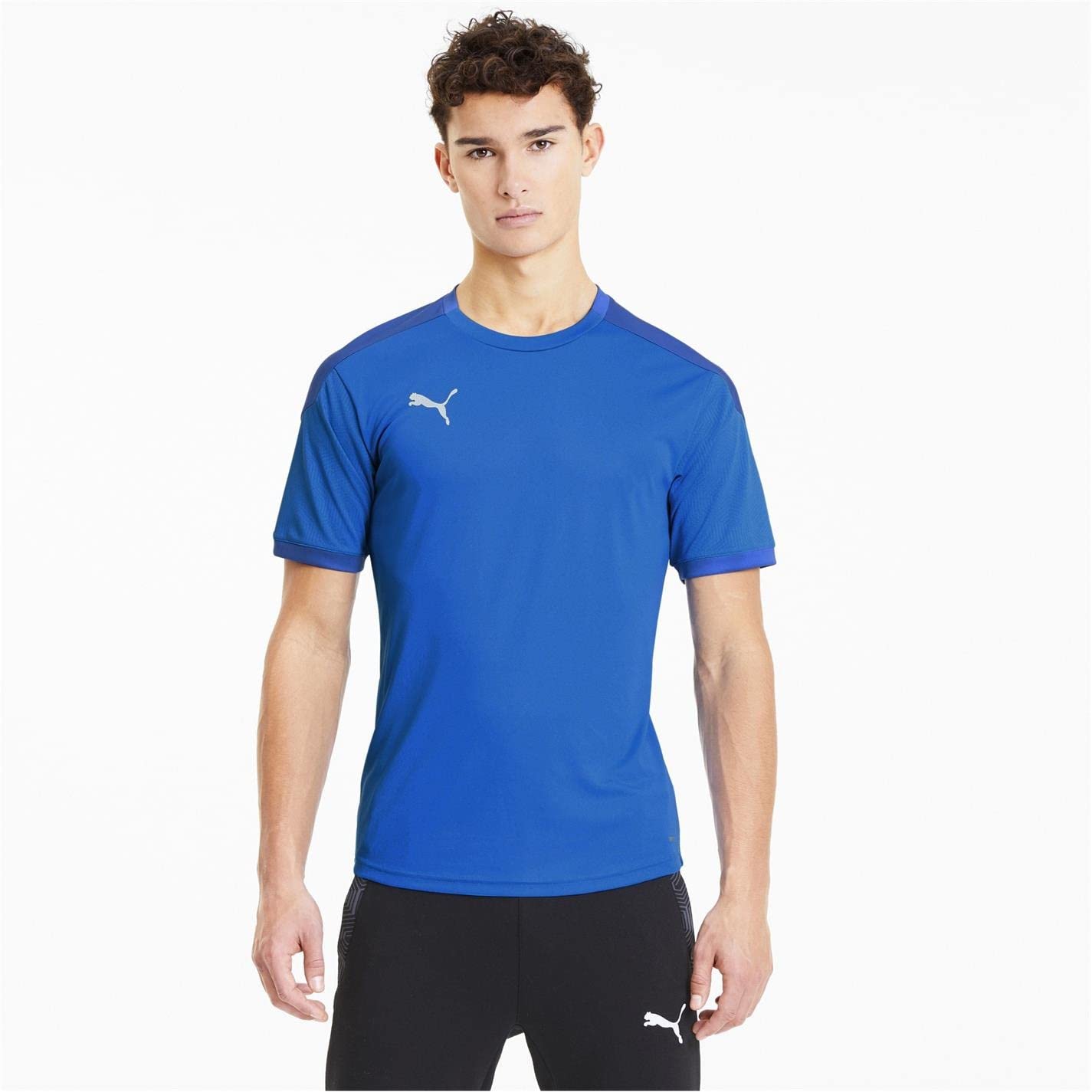 PUMA Mens teamFINAL 21 Training Jersey, Electric Blue Lemonade-team Power Blue, Large