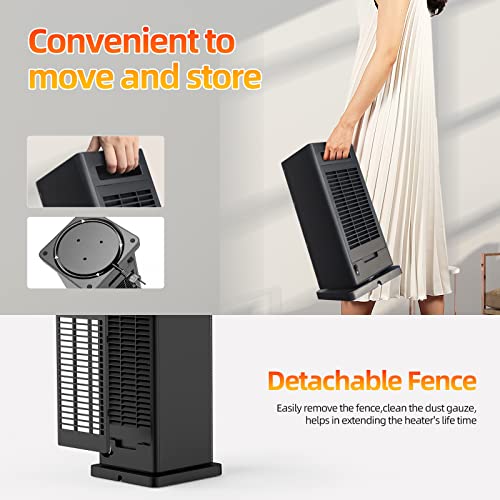 1500W Space Heater, Thermostat 90° Oscillating Electric Heater With Remote And 24H Timer, Tabyik Tower Heater For Indoor Use, Portable Heaters With Protection For Bedroom #TOP6
