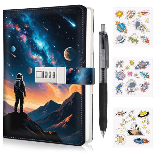 UNIANE Journal intime garçons enfants, journal intime avec serrure, carnet de notes pour enfants, cadeaux de rentrée des classes pour garçons 8 9 10 11 12...