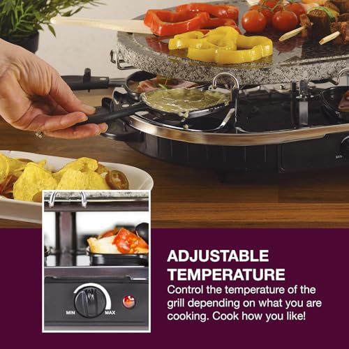 Traditionell raclettegrill för 8, 1200 W med non-stick yta