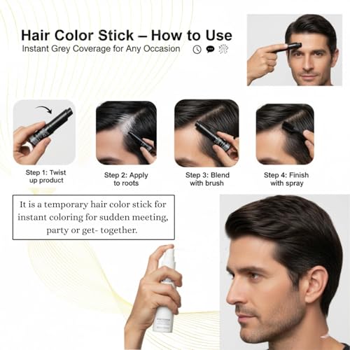 Image of DMM Store EVE-N True Natural Tone Temporary Hair Touch Up Dye Stick, 7gm (Black Colour)1 Pack of