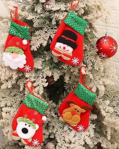 Image of 4 PCS Christmas Stockings, Stockings Christmas, Christmas Stocking Classic Socks for Xmas Home Decor, Christmas Socks, Christmas Stockings, Christmas Decorations Items, Christmas Decorations