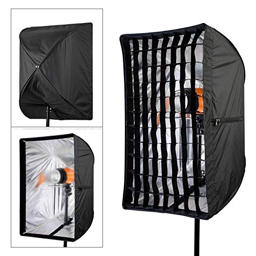 Image of Umbrella Softbox Diffuser, 60x90cm Nylon Umbrella Rectangular Softbox with Grating Soft Cloth Studio Outdoor Photography Equipment,for Video Lightoffcamera Flash Light